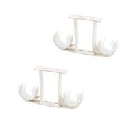 UFURMATE Soportes para barra de cortina, 2 soportes de montaje en techo de aleación de aluminio, soportes dobles para cortina de ventana, soportes colgantes para barra de cortina de 28 mm (blanco