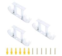 UFURMATE Soportes para barra de cortina, 3 piezas, soportes de montaje en techo de aleación de aluminio, soportes dobles para cortina de ventana, soportes colgantes para barra de cortina de 23 a 28 mm