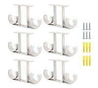 UFURMATE Soportes para Barra de Cortina - 6 Soportes de Montaje en Techo de Aleación de Aluminio, Dobles para Ventana, Colgantes para Barra de 23 a 26 mm