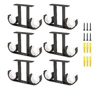 UFURMATE Soportes para barra de cortina, 6 soportes de montaje en techo de aleación de aluminio, soportes dobles para cortina de ventana, soportes para colgar barras de cortina de 23-26 mm (negro)