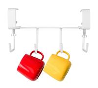 UFURMTE - Ganchos para tazas de café debajo del gabinete, 1 paquete de soportes ajustables para tazas de café sin taladros debajo del estante para utensilios y toallas para armario de cocina (blanco)