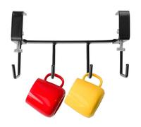 UFURMTE - Ganchos para tazas de café debajo del gabinete, 1 paquete de soportes ajustables para tazas de café sin taladros debajo del estante para utensilios y toallas para armario de cocina (negro)