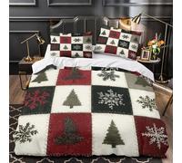UFVZBNFAN 3 Piezas Microfibra Impresión 3D Christmas Quilt Juego de Fundas para Edredón Funda Almohada a Juego Lavables Invierno Festive Patchwork Funda Edredon for Adolescentes King（220x240cm）