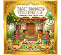 Ugadi Coloring Book for Kids: Fun and Easy Ugadi Festival Coloring Pages with Rangoli, Pooja, Mango Decorations, and Happy Celebration Scenes for Kids Ages 4-8