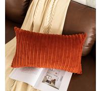 UGASA Decor - Funda de coj?n de terciopelo para lumbar (1 unidad, 30 x 50 cm, color ladrillo quemado)