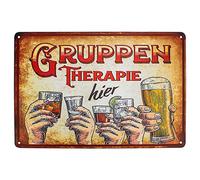UGBO Carteles Vintage Chapas Metalicas Decorativas Cartel Chapa Placas Metalica Decoracion 30cm x 20cm Placa de Metal Decorativa Pared Para Cafe Bar Restaurante Cocina - Terapia de Grupo aquí