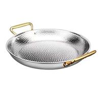 UGCER Paellera española de Doble Mango, Acero Inoxidable 304, Antiadherente, sin Recubrimiento, Paella de marisco, Utensilios de Cocina para hogares (Silver,30cm)
