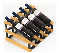 UGD8TQR Tilt The Wine Rack - Estante de vino de madera maciza apilable para 8 botellas, estante de exhibición de vino sin tambaleo, estante de almacenamiento de licor para encimera