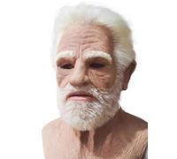 UGDOUS Máscara de anciano de Halloween, simulación de vicisitudes realistas, máscara facial completa, juego de rol, fiesta escolar, reunión