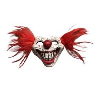 UGDOUS Máscara de Joker de metal retorcido con dientes dulces, máscara de látex de payaso sangriento de media cara for Halloween