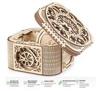 UGEARS Cofre Del Tesoro Joyas Compartimento Secreto 3D Madera Kit Puzzle Modelo