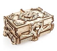 UGEARS Cofrecito De Época Modelo mecánico - Puzzle 3D Rompecabezas Adultos - Caja de Tesoro de Madera - Cofre del Tesoros - Vintage Cajas de Madera Maquetas para Construir Adultos y Adolescentes