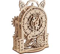 UGEARS Reloj Despertador Vintage Rompecabezas 3D - Kit de Modelo de Madera para Adultos para Construir - Kit de Fabricación de Reloj de Escritorio Modelo Mecánico - Rompecabezas 3D Reloj de Juguete
