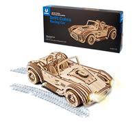 UGEARS Drift Cobra Racing Car 3D Puzzle - Regalo del día del Padre Vintage 3D Puzzles Modelo Kit de Coche con Potente Motor de Resorte Kits de Modelo de Coche para Adultos para Construir Rompecabezas