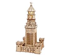 UGEARS Faro de Alejandría 3D Puzzle - Kits de Bricolaje para Adultos Puzzles 3D de Madera para Adultos con Luz LED Nocturna - Kits de Construcción de Modelos Puzzle de Madera Regalo - 340 Piezas