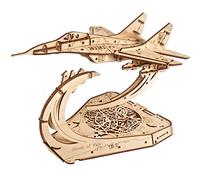 UGEARS Ghost of Kyiv Model Kit - Rompecabezas de madera 3D para construir MiG-29 Fighter Jet - Rompecabezas mecánico para adultos
