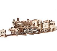 UGEARS Harry Potter Hogwarts Express Tren Puzzle 3D Maquetas para Construir Adultos Trenes de Juguete Locomotora Modelo Mecánico de Madera Incluye Tren, Vías, Ténder, Carruaje,3 Figuras