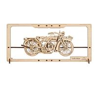 UGEARS Indie Moto Puzzle 2.5D - Maquetas para Construir Interactiva - Maqueta Moto de Madera para Montar - Original Arte de Pared - DIY Experiencia para Amantes de los Rompecabezas Adultos