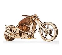 UGEARS maqueta Moto para Montar - Motocicleta Puzzle 3D Adultos - Modelo mecánico de Moto uniqo - maquetas Madera - Rompecabezas Madera 3D para Construir - Kits de construcción 3D (Motocicleta VM-02)