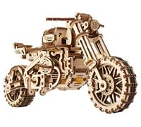 UGEARS Motocicleta con Sidecar Rompecabezas 3D - Regalo del Día del Padre UGR-10 Motocicleta Scrambler Kits de Modelos de Madera para Adultos para Construir - Diseño Retro Sidecar Modelo