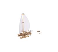 UGEARS Ocean Beaty Yacht - Rompecabezas de madera 3D - Kit de maqueta mec nica de madera para construir - Barco rompecabezas DIY con velas de pap