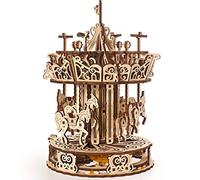 UGEARS Puzzles Carrusel Modelo mecánico-Rompecabezas Adultos De Madera Kits de construcción 3D Carousel (70129)