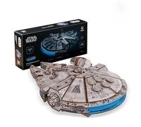 UGEARS Star Wars™ Millennium Falcon™ Puzzle 3D - Regalos Star Wars para Hombres - Maqueta de Madera para Adultos - Puzzle de Madera 3D con Luces LED - 1235 Piezas