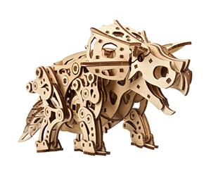 UGEARS Triceratops Modelismo Dinosaurio para Montar - Puzzle 3D Madera Dinosaurios Construir - Único Regalo Maqueta Dino Mecánico con Paseo Realista - Ideal para Fans de Maquetas y Rompecabezas