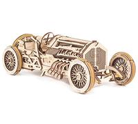 UGEARS U-9 Grand Prix Car Modelo de Madera - Regalo del día del Padre (Kit de construcción de Bricolaje) Vehículo con manivela de Mano con pistones de Trabajo, Ruedas, amortiguadores