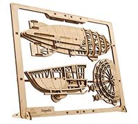 UGEARS Zeppelin Enmarcado 2.5D - Kit de Modelo clásico de Madera de avión con hélices móviles y estabilizadores - Kits de Modelo de Rompecabezas de Madera de aeronave para Adultos