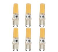 UGEFKMQ 6PCS Bombilla LED G9 5W 230V 40W equivalente halógeno Lámpara LED G9 COB Ahorro de energía para dormitorio, salón y cocina Regulable Blanco Cálido