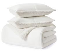 UGG 10266 Blissful King Juego de edredón Transpirable, Reversible, de Gran tamaño, Fundas de Almohada, Lavable a máquina, Suave y Acogedor, para decoración de Dormitorio, King/California, Color Nieve