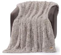 UGG Adalee 10484 - Manta Reversible de Piel sintética Suave, esponjosa, mullida, Lujosa, acogedora, Estilo Hotel, Lujosa, Suave, Bohemia, decoración del hogar, para Cama y Sala de Estar, 70 x 50