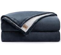 UGG Ariana - Manta de Forro Polar esponjosa, Reversible, Suave, mullida, acogedora, cálida, de Gran tamaño, Lavable a máquina, decoración de Dormitorio para sofá o Cama Grande, 90 x 90 Pulgadas, Azul