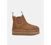 UGG Botas de mujer en camel planos tipo chelsea de ante con plataforma. Camel 38 (7)