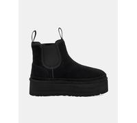 UGG Botas de mujer en negro planos tipo chelsea de ante con plataforma. Negro 39/8