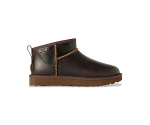 UGG Botines clásicos ultra mini de cuero Regen para mujer, Ironwood, 8 UK