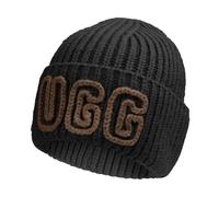 UGG Chunky Crafted Rib Beanie Gorro, Negro, Talla única para Mujer