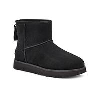 UGG Classic Mini Logo Zip, Bota clásica Mujer, Black, 36 EU