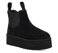UGG Botas de mujer en negro planos tipo chelsea de ante con plataforma. Negro 41 (10)