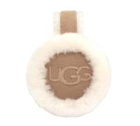 UGG Orejeras de piel de oveja resistentes al agua para mujer con logotipo bordado, Arena, Talla única