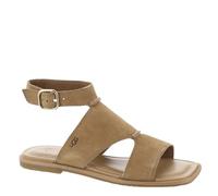 UGG Sandalias planas Delray para mujer, Ante de castaño, 40 EU