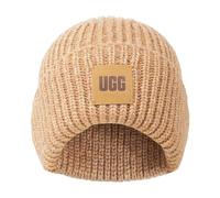 UGG W Chunky Rib Beanie W Logo Gorro, Camel, O/S para Mujer