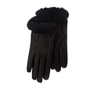 UGG W Classic Leather Logo Glove, Black, S para Mujer