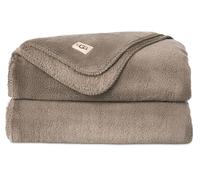 UGG Whitecap Plush Throw Blanket Fleece Lightweight Soft Throw for Couch or Bed Luxury Home Decor for Living Room Washable Hypoallergenic Blankets for Dorm Decor, 50-Inch x 70-Inch, Light Fawn Brown
