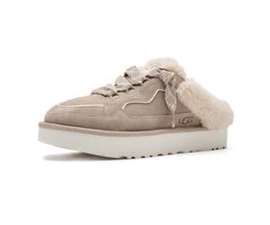 UGG| Zapato Lowmel Mule para Mujer - Zueco con Borregito en Color Chesnut - Mules con Cordones - de Piel - Forro Rizado - Cómodos - Suela de EVA - 41EU