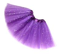 Ugitopi Niñas Sparkle Tutus Princesa Ballet Danza Capas Tul Tutu Faldas, Dark Purple