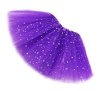 Ugitopi Niñas Sparkle Tutus Princesa Ballet Danza Capas Tul Tutu Faldas, Dark Purple02
