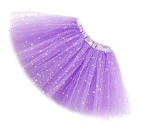Ugitopi Niñas Sparkle Tutus Princesa Ballet Danza Capas Tul Tutu Faldas, Light Purple