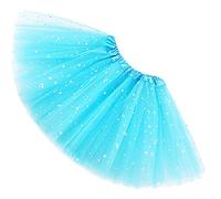 Ugitopi Niñas Sparkle Tutus Princesa Ballet Danza Capas Tul Tutu Faldas, Water Blue